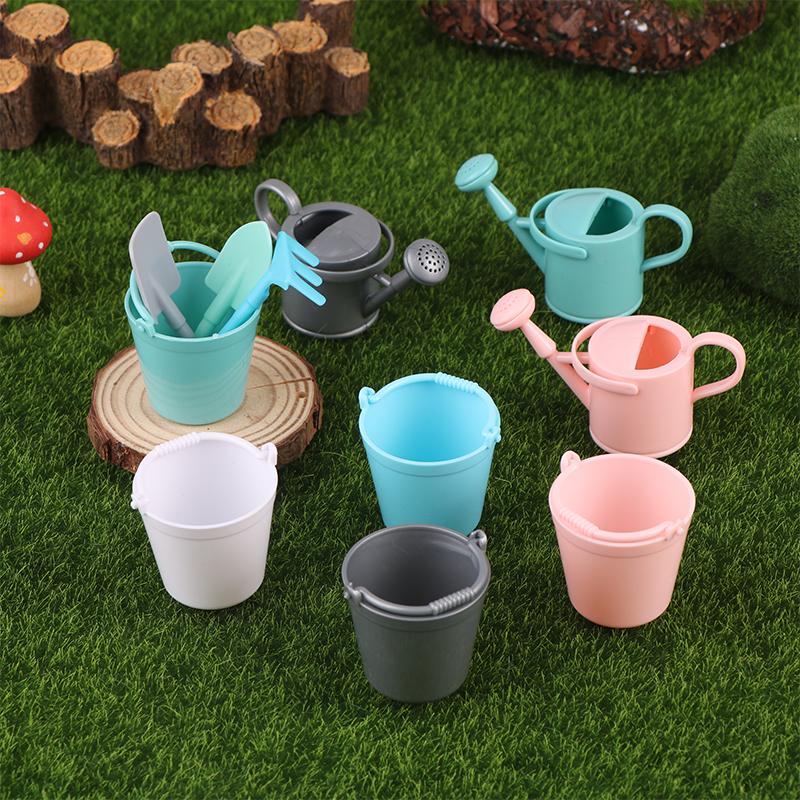 1:12 кукольных миниатюрных лейка ведро разбрызгиватель лопата модель садовые инструменты декор игрушка кукольный дом аксессуары