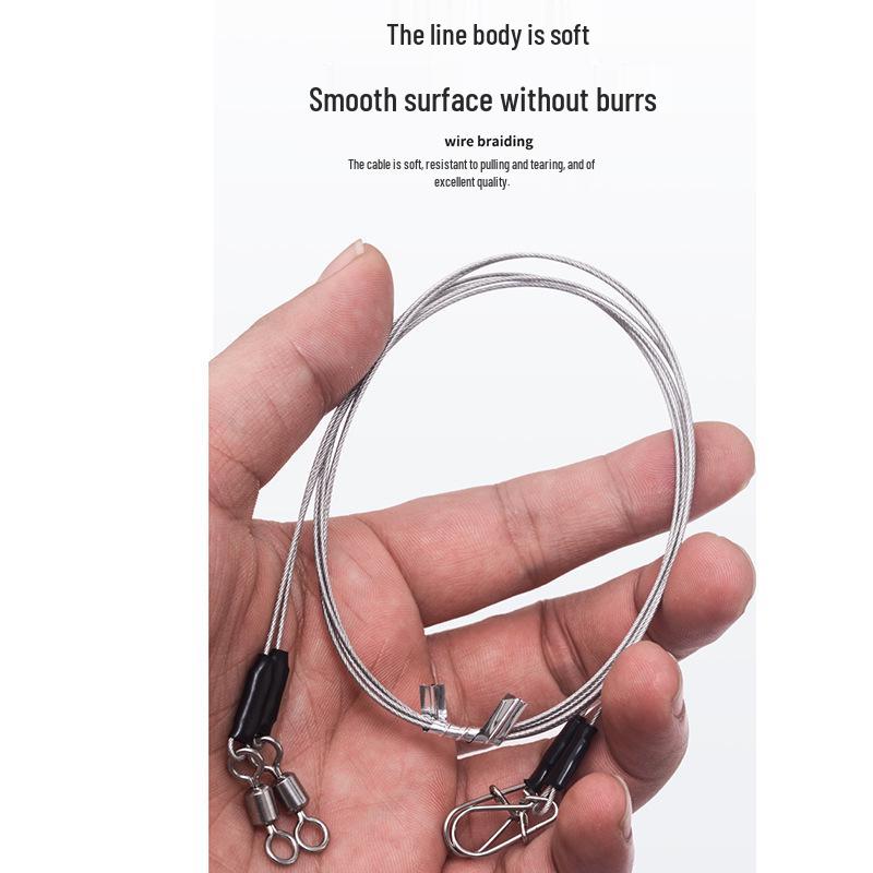 Стальной поводковый материал, устойчивый к порезам, для морской рыбалки - Идеально подходит для Тайрабы, Морского леща и Скумбрии. Прочный Мягкий Поводок для Ловли на Воблер.