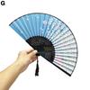 Складной вентилятор Элегантный ручной вентилятор с цветочным узором и подвеской с кисточкой Легкий портативный вентилятор для производительности