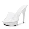 Candy Colors Wedding Shoes Woman Platform Sandals Summer Pvc Slides Waterproof 13Cm Nightclub Sexy High-Heeled Slippers Womensbh
