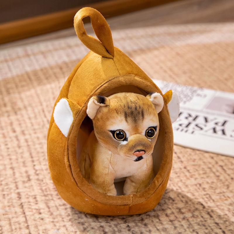 Simulation Tiger Little Pet Plush Stuffed Toy Pp Cotton Fill Kids Room Decor