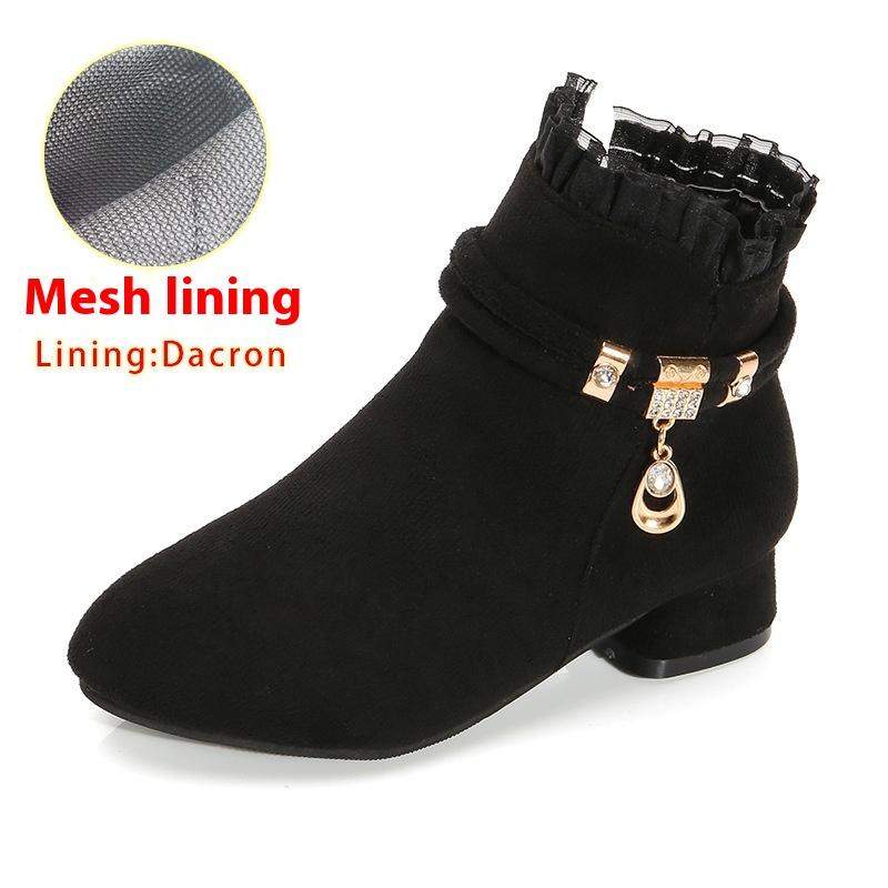 Girls' Ankle Boots Spring and Autumn Girls High Heel Short Boots Children's Single Boots Medium and Large Children's Boots
