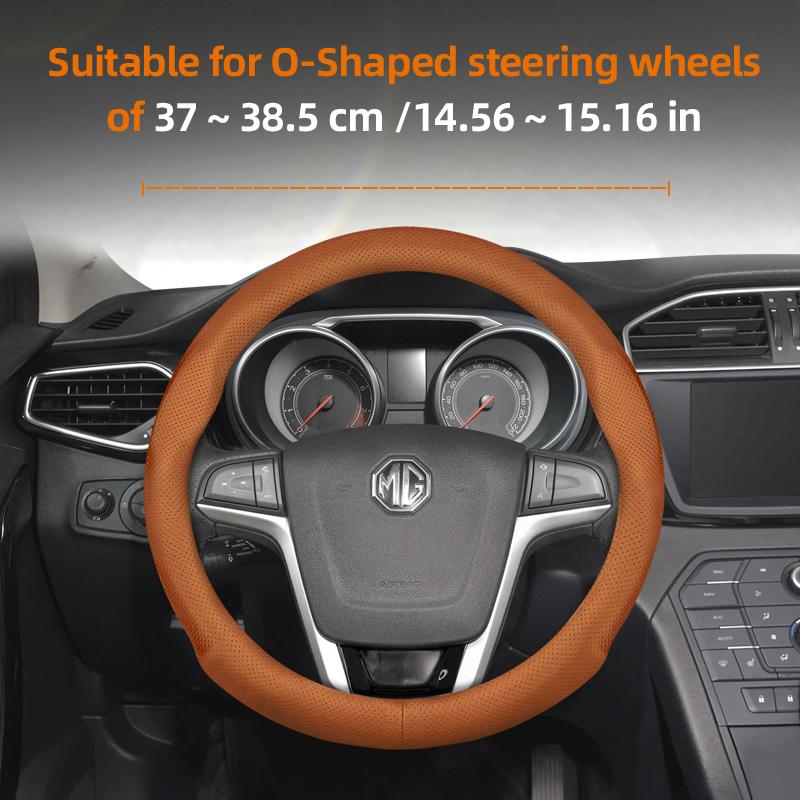 Suitable for Mg Ultra-Thin Breathable Leather Steering Wheel Cover Suitable for Zs Mg3 Hybrid Luxury 2025 One Mg4 Mulan Hs 5 6 Hector Gt Zt 4