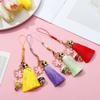 Phone Charm Rope Lucky Cat Cherry Blossom Bell Tassel Mobile Phone Lanyard Bag Pendant Cell Phone Hang Rope
