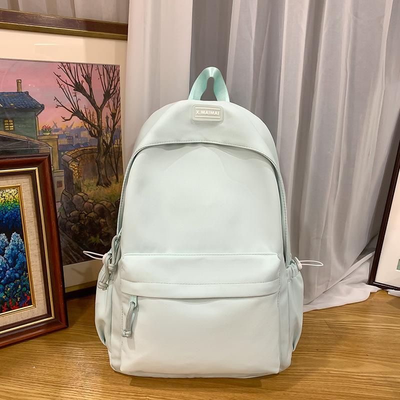 Студенческая школьная сумка однотонный кампусный рюкзак женский большой емкости рюкзак