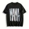 Винтажная футболка с цветочным принтом MAMA, повседневная, универсальная, с круглым вырезом, из чистого хлопка