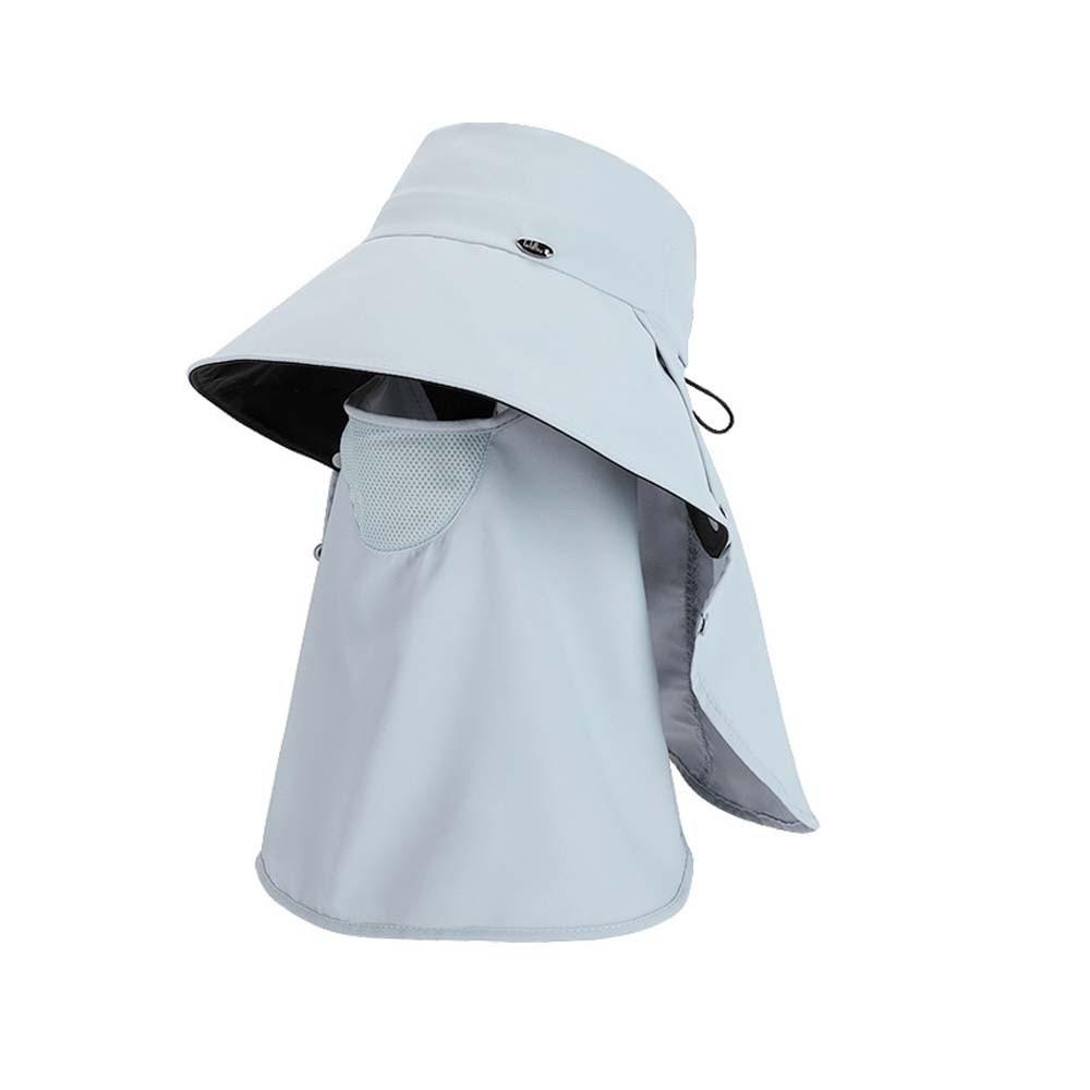 Sun Hat Anti-UV Mask Sunshade Shawl Cap Solid Color Portable Neck Protection Hat Polyester Wide-brimmed Picking Tea Hat Sport