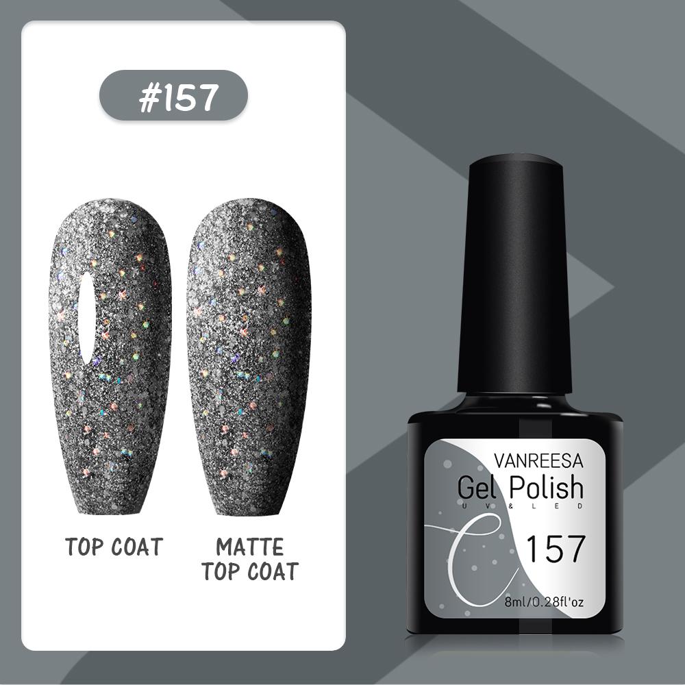 VANREESA Набор гелей для ногтей 111 цветов Гель-лак для ногтей Soak Off Базовое покрытие Верхнее покрытие Маникюр для ногтей УФ-светодиодный полуперманентный лак Стойкий гель для дизайна ногтей