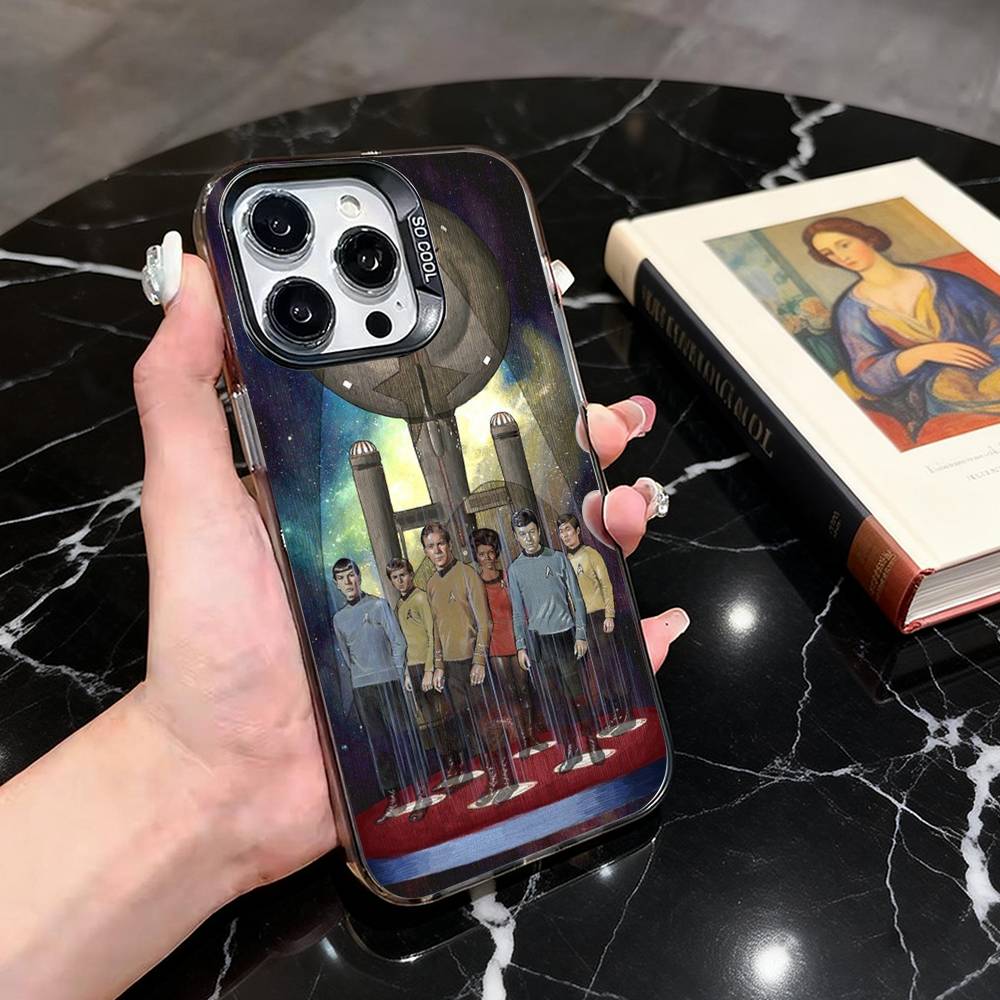Classic S-Star T-Trek S-Ships Phone Case For iPhone 17,16,15,14,13,12,11 Plus,Pro Max,XS,Colored Silver Plated Inside Cover