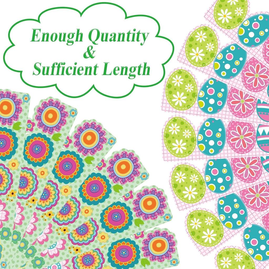 69ft Easter Bulletin Board Borders Easter Eggs Spring Theme Flowers Bulletin Board Decorations Spring Trim Border Paper Holiday Borders Border for