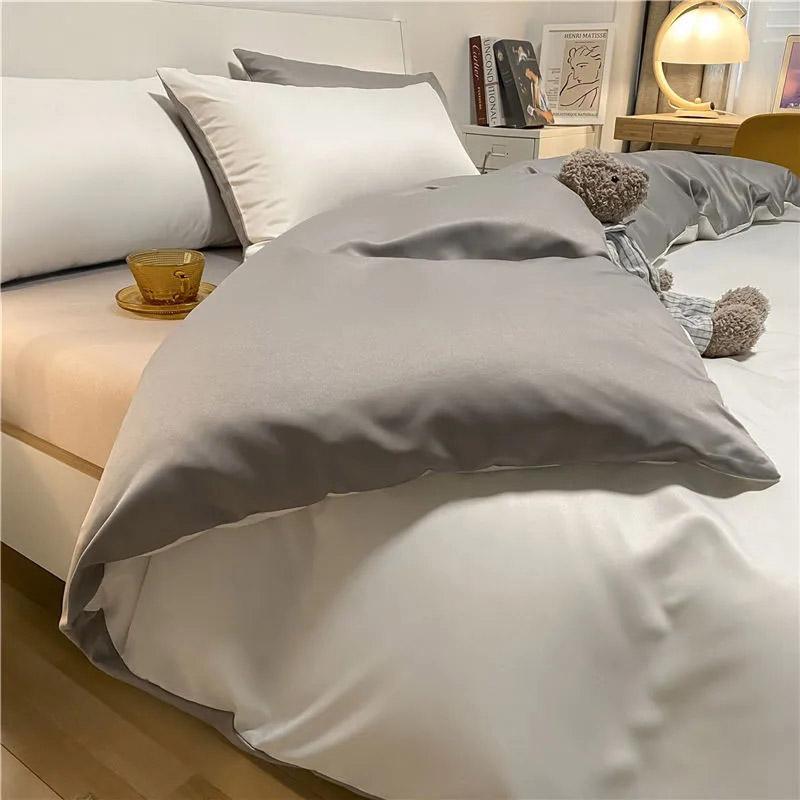 4 шт./комплект из кремового шелка, простыни из ледяного шелка, комплект постельного белья, летнее одеяло, высококачественный шелковистый комплект из четырех предметов для сна, студенческое покрывало для общежития