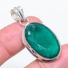 Natural Emerald(Simulated) 925 Sterling Silver Jewelry Pendant 1.65" N1Y91