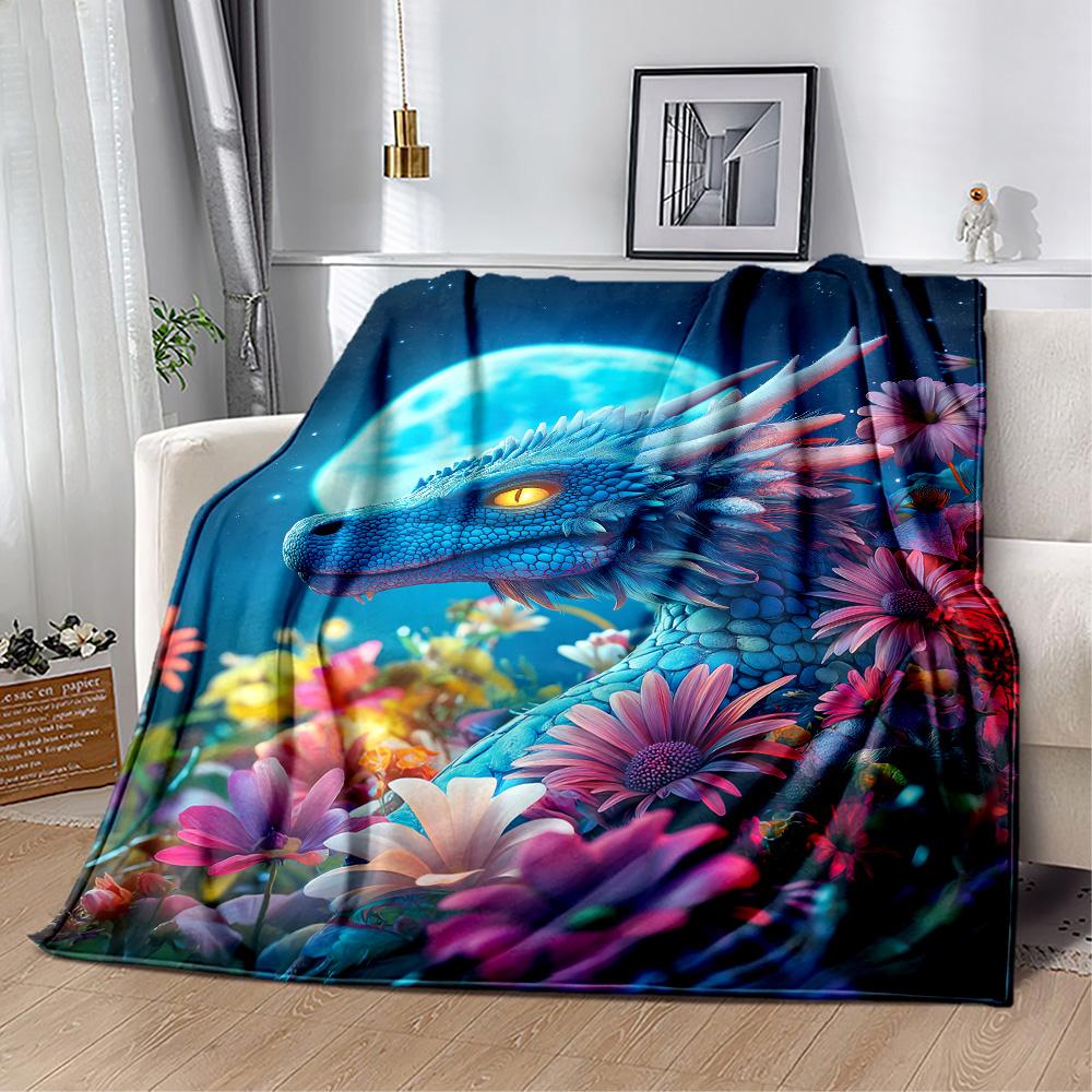 Dragon Reading Magic Book flannel,Lightweight,Flannel Blanket,Comfortable Blanket, Sofa Blanket, gift blankets,Holiday gift blanket Blankets