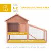 2 Tier Rabbit Hutch Outdoor Guinea Pig Hutch Solid Wood Bunny House Water Resistant Asphalt Roof Ramp Sliding Tray 144 X 64.5 X 100cm