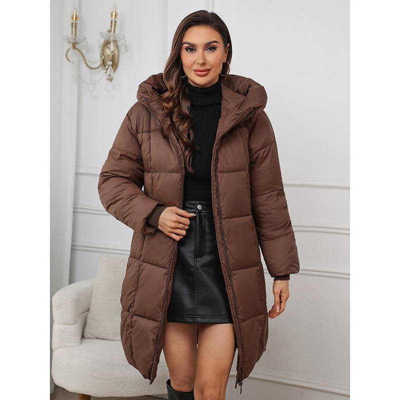 New Winter Down Cotton Jackets Women's Clothing Long Parkas Loose Hooded Thick Warm Winter Coats Female Black Overcoats