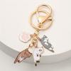 Cute Cat Alloy Keychain Pendant Cute And Cute Cartoon Animal Keychain Accessories Women's Bag Pendant