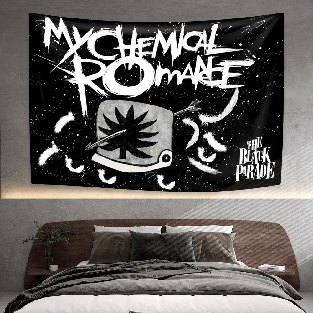 Панк Музыка Группа Гобелен My Chemical Romances Украшение для дома Спальня Общежитие Настенный Декор Фоновая ткань Концертный Декор