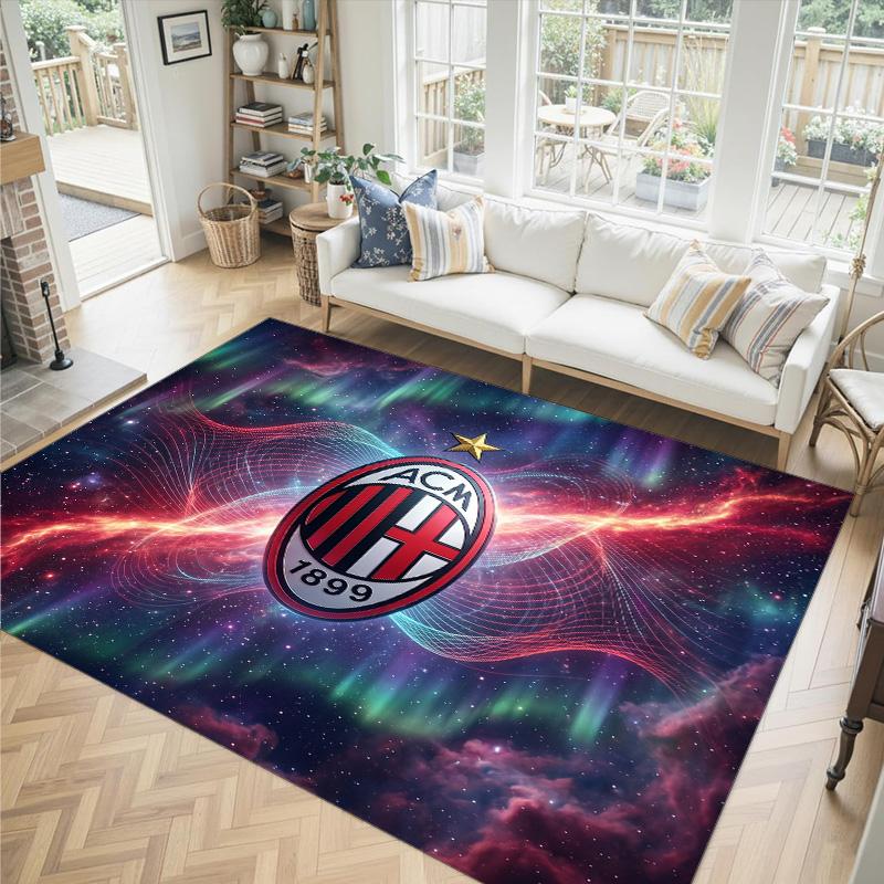 Дизайн AC Milan Кристальный Велюровый Ковер Уютный Не?Нескользящий ковер с принтом для спальни, гостиной, прихожей