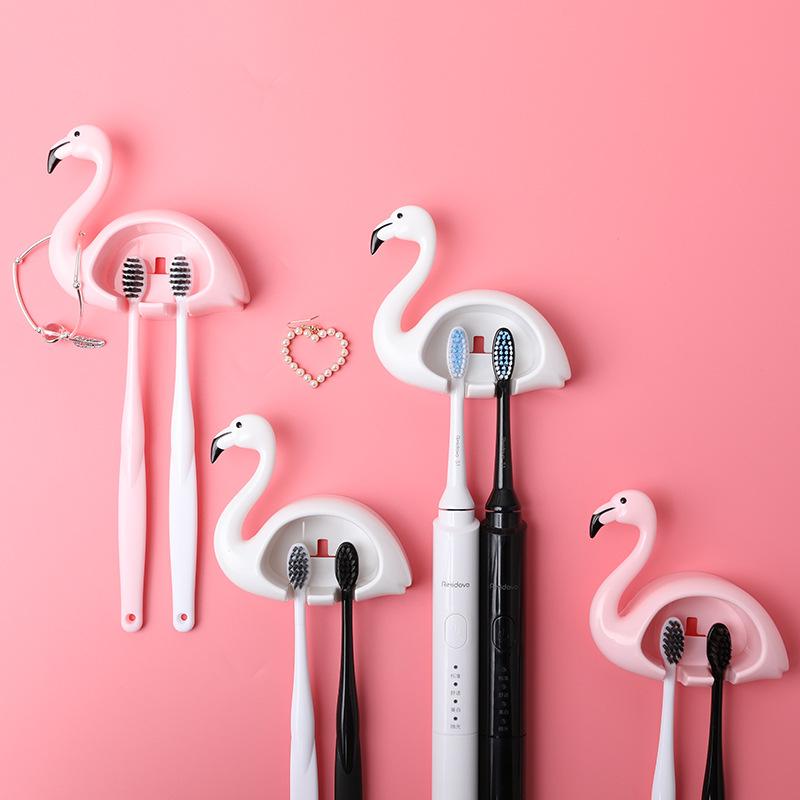 Фламинго держатель зубной щетки полка настенное крепление держатели зубных щеток контейнер органайзер ванная комната гигиена полости рта зубные щетки аксессуары
