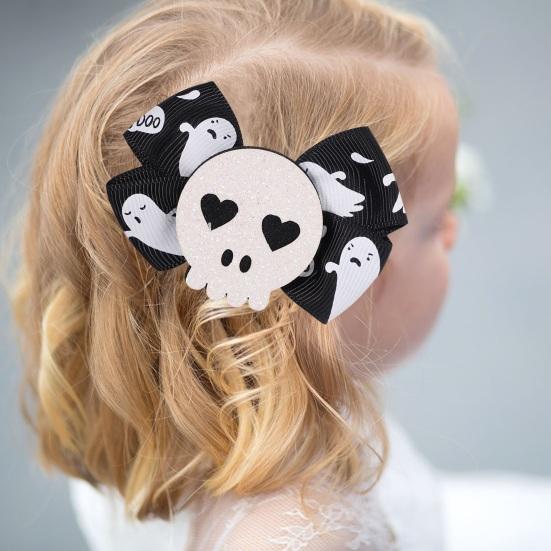 2/6 шт., заколка для волос на Хэллоуин, изысканная работа, заколки для волос с бантом на Хэллоуин, милые аксессуары для волос для девочек и женщин