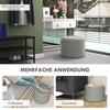 Hocker Upholstered Stool Linen Hidden Storage Reversible Lid 56 Cm X 56 Cm X 42 Cm Gray And Natural