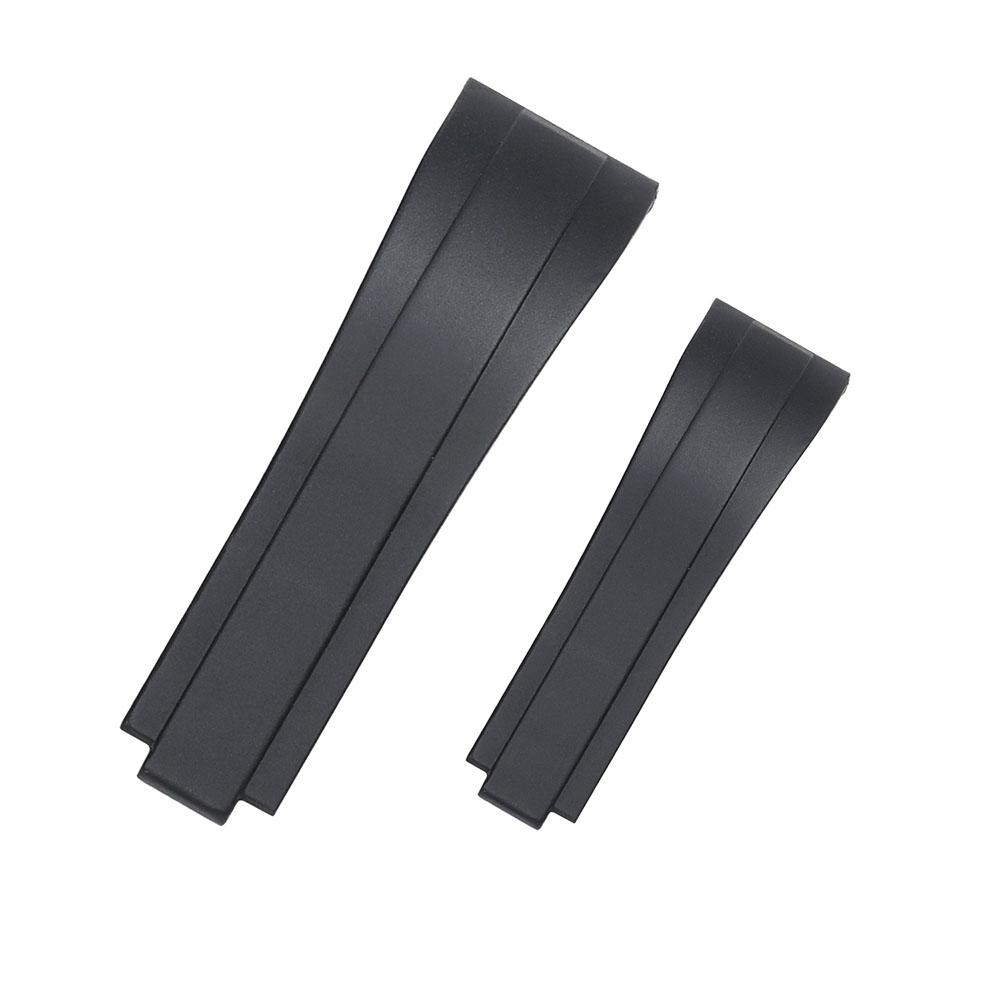 Rubber Watch Strap for Rolex Yacht Daytona Submarine Black Green Water Ghost Stainless Steel Folding Buckle Wristband Belt 20mm