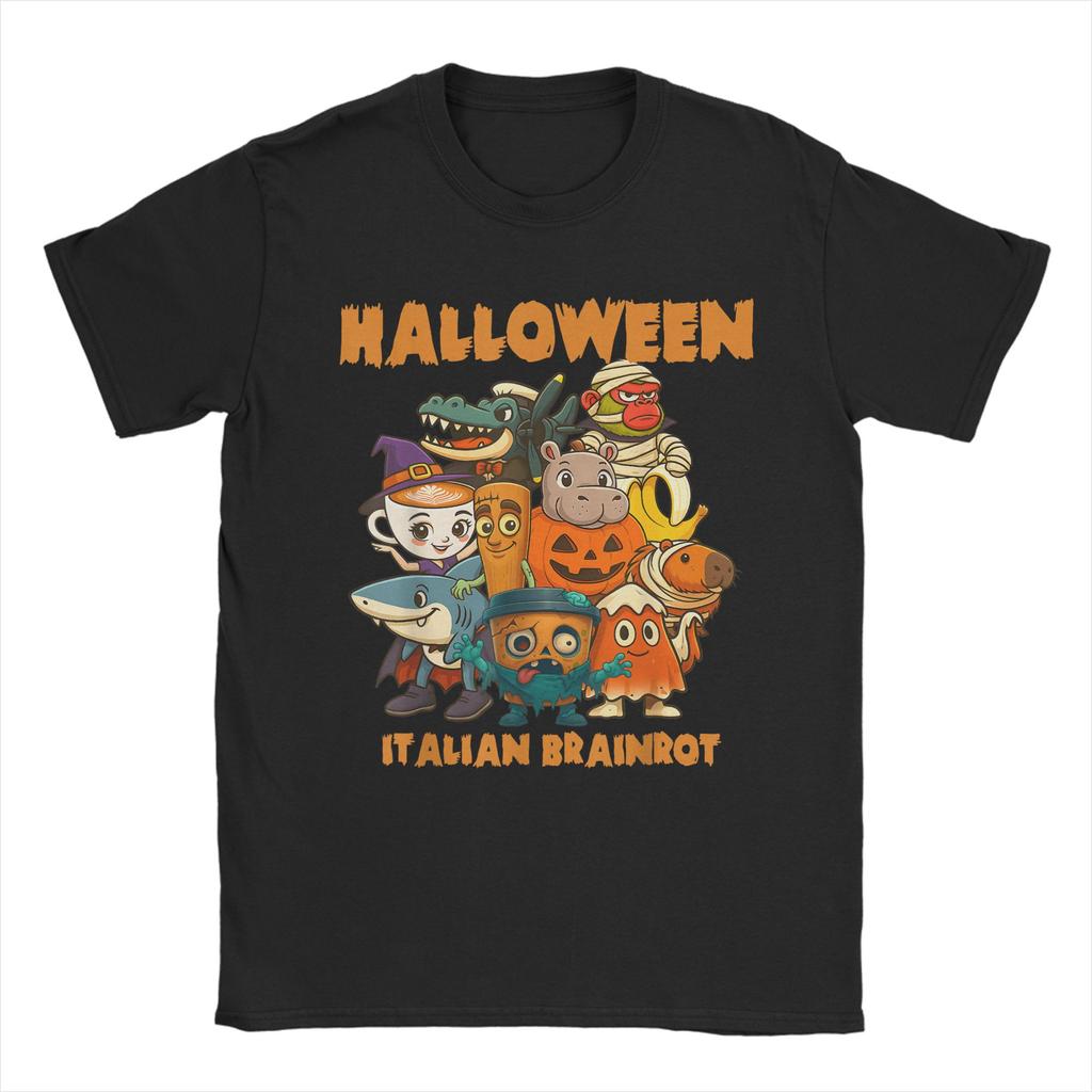 Types of Italian Brainrot Meme Character T Shirts Men Cotton Leisure T-Shirts Round Collar Tee Shirt Short Sleeve Clothing