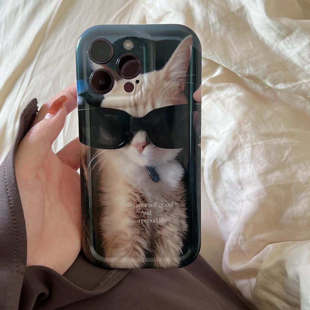 Cool Cat Relif Ins Shockproof Phone Case For Iphone 14promax 14 Pro Max Plus 13 11 12 Promax Protector Cartoon Cute Back Cover