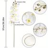 6 PCS Real Look Long Stem Artificial Flowers Faux Orchid Velvet Orchids 97cm Orchids Artificial Flowers for Tall Vase for Home Wedding Decoration
