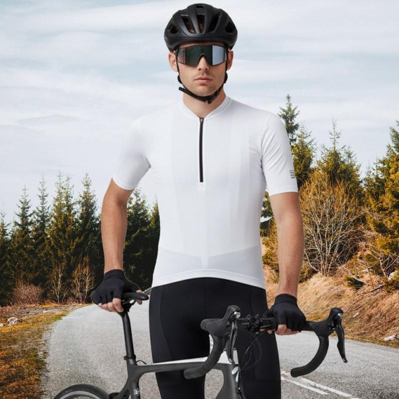 Mens Cycling Short Sleeve Half-Zip Performance T-Shirt Road Bike Outdoor Sports Running Hiking