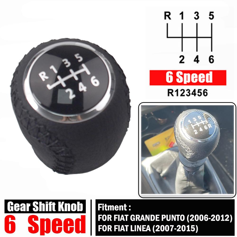 Car 5 6 Speed PU Leather Gear Shift Knob For Fiat Grande Punto 2006-2012 Car Interior Parts Handball For Fiat Linea 2007-2015
