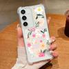 Чехол с цветами для Samsung Galaxy S25 Edge S24 S25 S23 Ultra S22 Plus S24 FE A56 A16 A55 A54 A15 Противоударный Прозрачный ТПУ Чехол для телефона