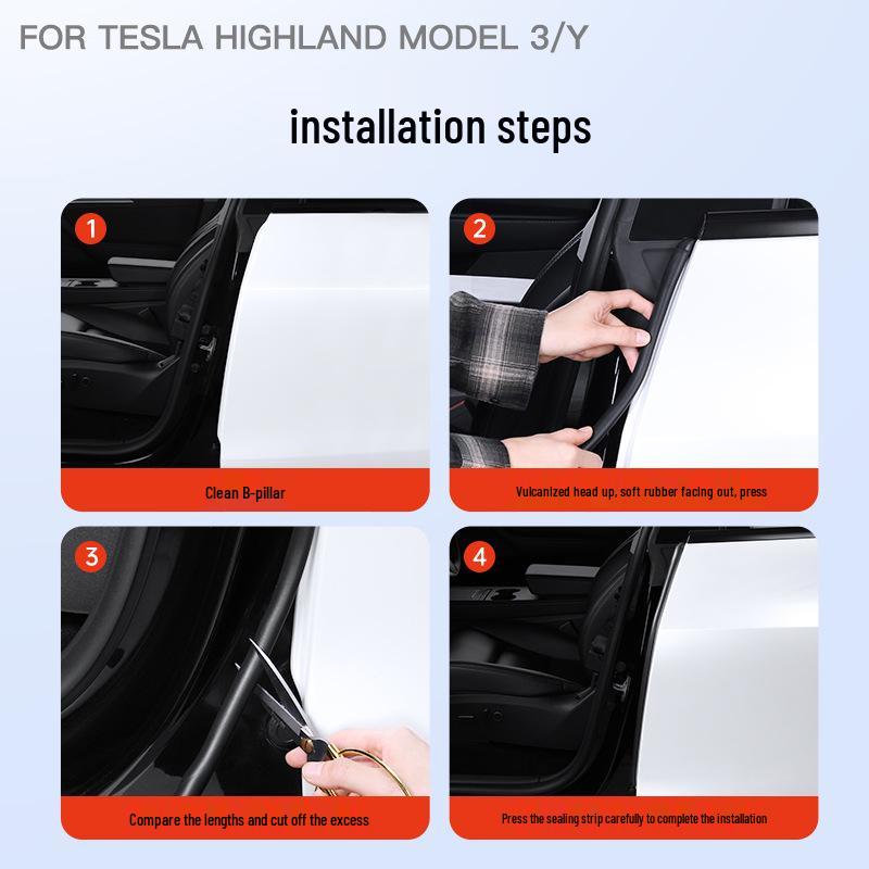 Звукоизоляционная уплотнительная лента для Tesla Model 3/Y Стойка B Снижение шума