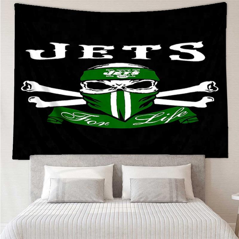 New York Jets logo Tapestry for Bedroom Aesthetic Classroom Tapestries Wall Hanging for Living Room Dorm Office,Ideal Creative Gift