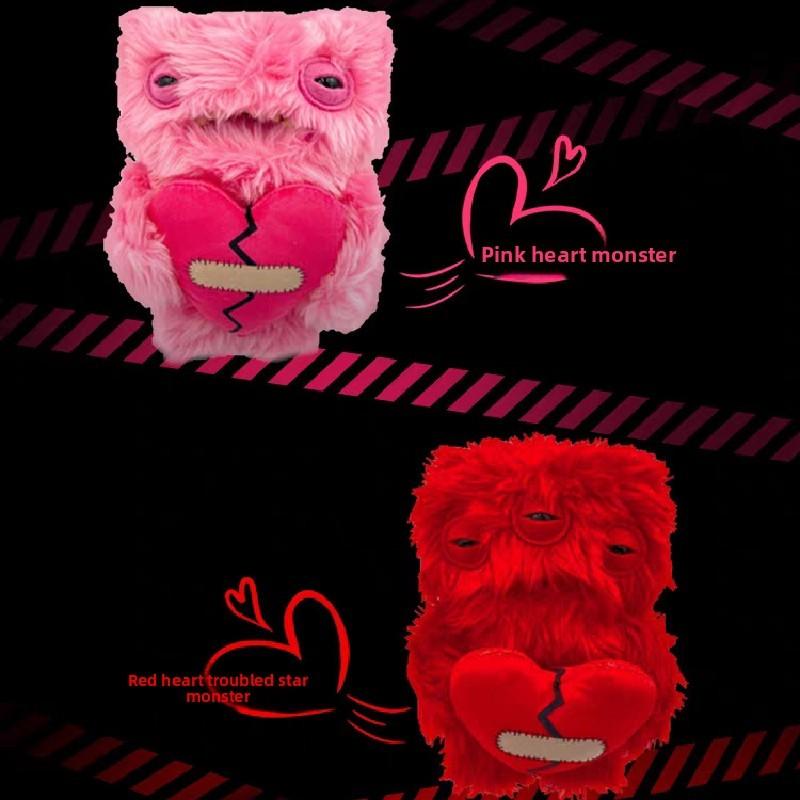 Плюшевая игрушка-монстр Fuggler 'Сердце' с наполнителем из мягкого волокна для подарка на День святого Валентина
