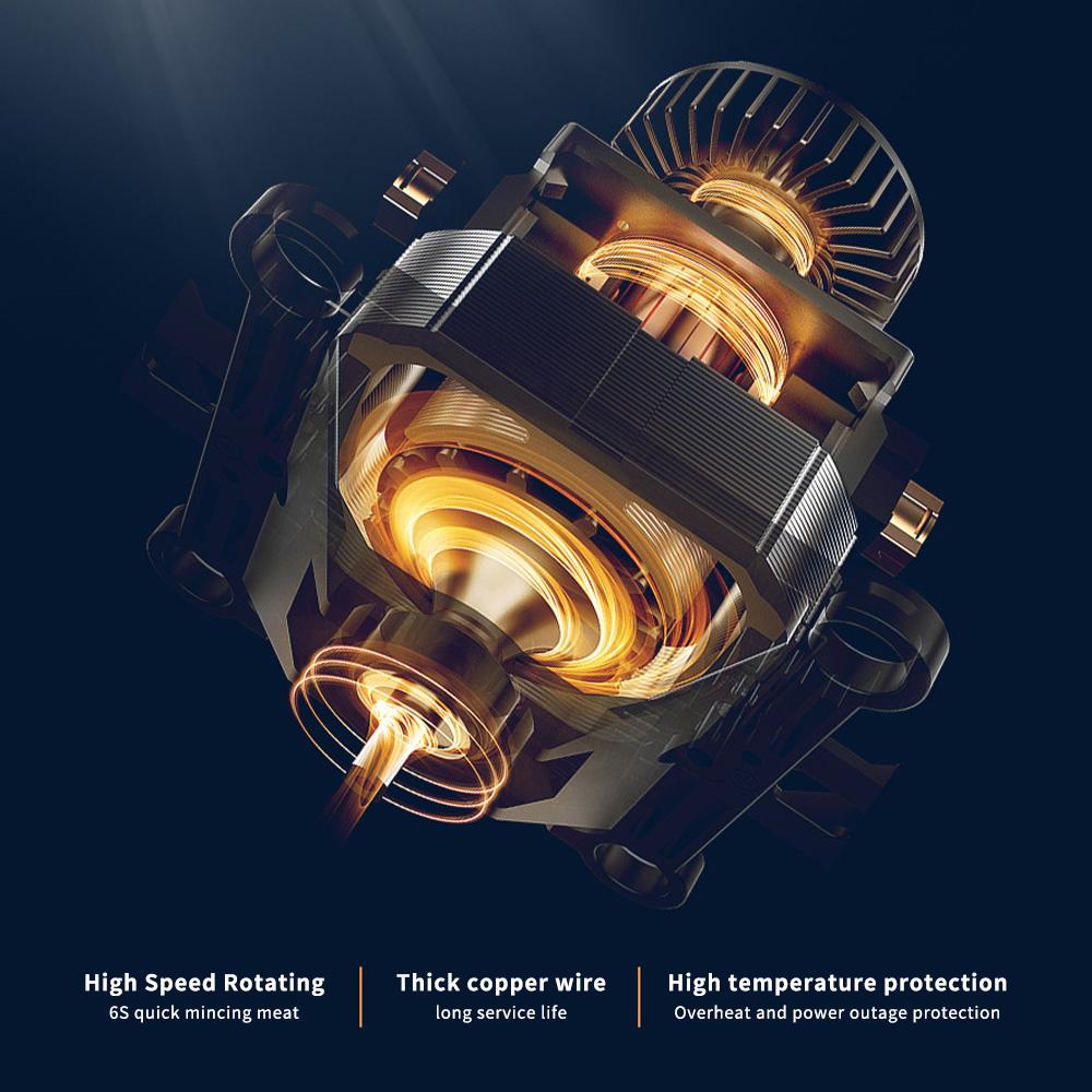 Электрический кухонный комбайн Aoresac/измельчитель/мясорубка электрический с 2 комплектами из нержавеющей стали