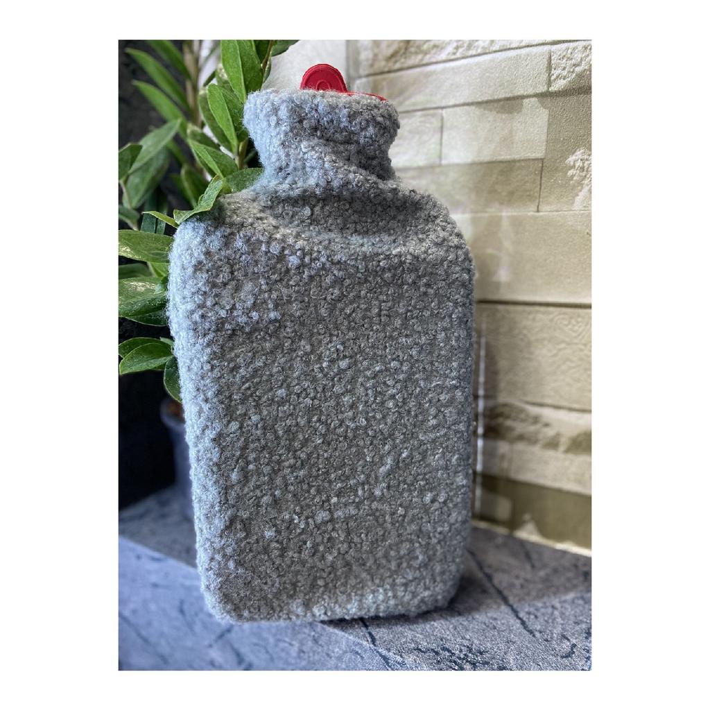 Teddy Fabric Gray Hot Water Bag
