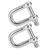 2pcs M20 Screw Pin Anchor Shackle 304 Stainless Steel Heavy Duty DShape Shackle for Camping