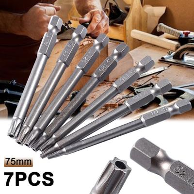 Набор из 7 шт. 75 мм T8 T10 T15 T20 T25 T27 T30 Torx с магнитным отверстием и отверткой