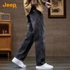 Jeep Мужские осенне-зимние выстиранные джинсы прямого кроя