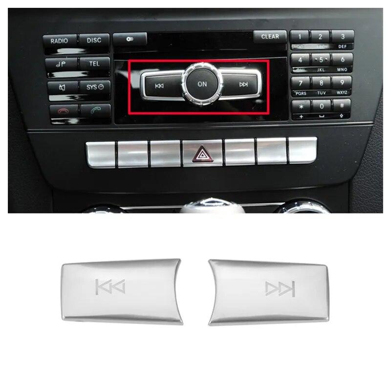 ABS Car Interior Multimedia Volume Buttons Cover Stickers Trim For Mercedes Benz C Class W204 GLK X204 E Class W212 2007-2015