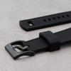 ERBORD Universal Silicone Strap 20mm, Dual Color, Black / Black Buckle