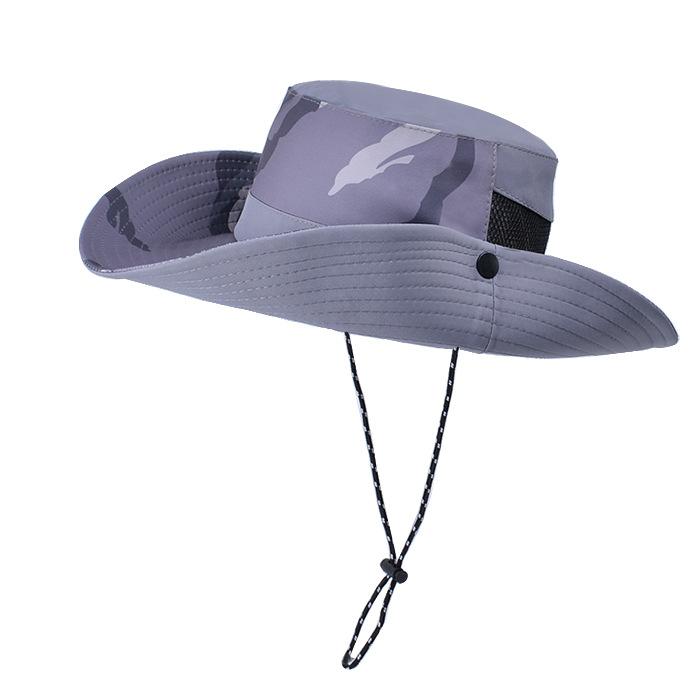9243 new summer camouflage sunscreen hat outdoor mountaineering fishing sun hat men's big-brimmed bucket hat