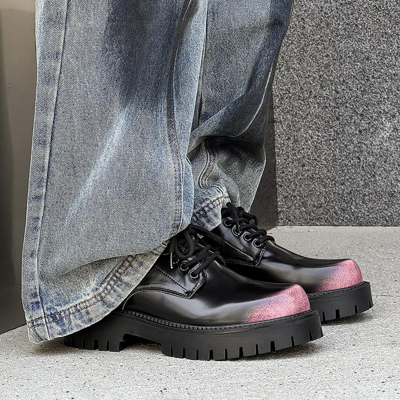 Новые британские кожаные туфли повседневная обувь увеличивают рост дорожные модные тенденции универсальные туфли дерби на платформе 3136-R