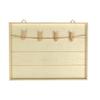 Wooden Memo Board with Wire and Clips 30 X 22 X 1.5 Cm