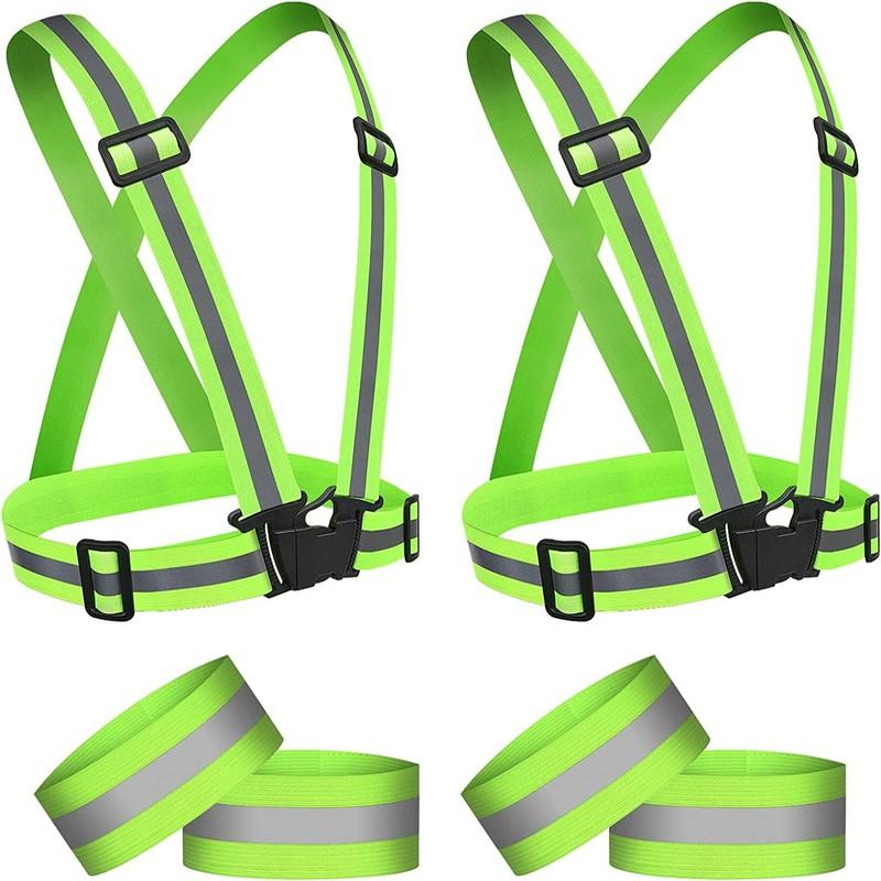 Highlight Reflective Straps Night Work Security Running Cycling Safety Reflective Adjustable Vest High Visibility Reflective