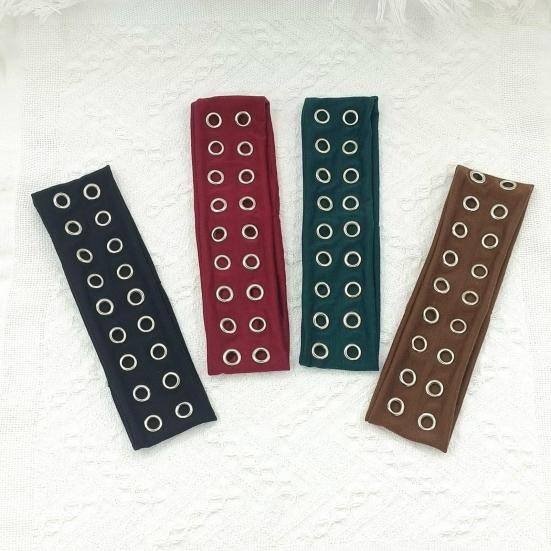 Повязка на голову в стиле панк-рок с декором в виде воздушного глаза, эластичная тканевая повязка с люверсами, аксессуар для волос в стиле панк