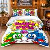 Bubble Bobble Pattern Bedding 3Pcs Set Bed Sheet And Pillowcases For Indoor Bedroom