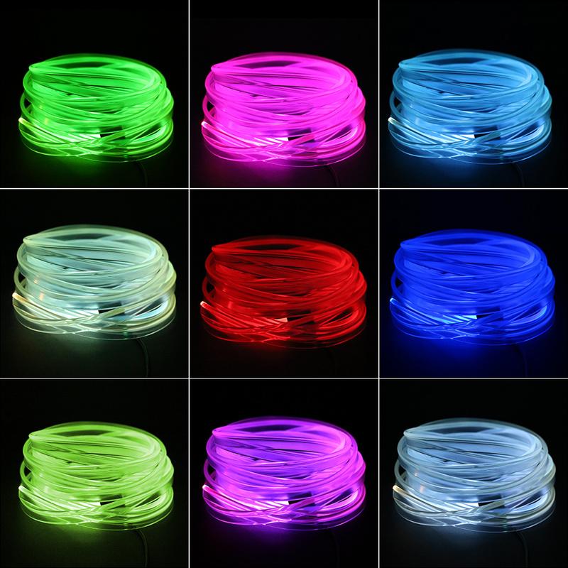1/2/3/5M 7 Цветов RGB DIY USB Пульт Дистанционного Управления Светодиодная Лампа Для Салона Автомобиля Атмосфера Гибкая Неоновая Светодиодная Лента EL Провод 5В/12В