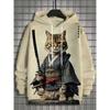 Cute Cat Graphic Hoodie For Men Funny Animal 3D Printed Long-Sleeved Pullover Loose Hoodies Kids Sweatshirt Unisex Streetwear